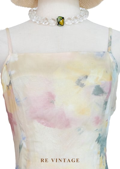 晨曦油畫 - 渲染碎花細肩帶洋裝7