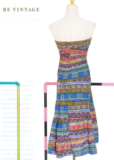 夏日樂園層層圖騰平口洋裝10