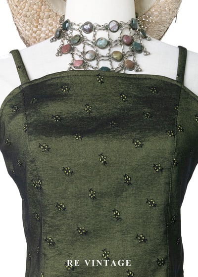 墨綠黃光森林裡的微光私語細肩帶背心3