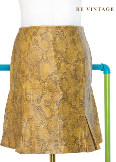芥末黃蟒蛇紋皮革短裙（26"）6