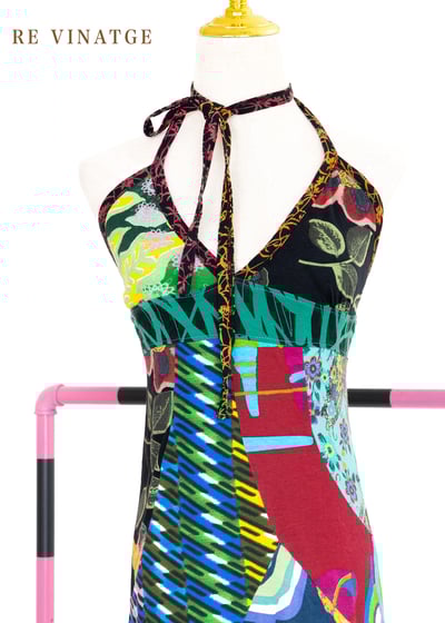 『歐洲寶物-巴黎』Art Collage 超美拼接繞頸洋裝3