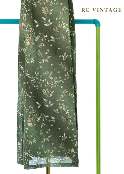 暮色森林復古苔蘚綠無袖長洋裝8