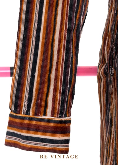 Velvet Roadtrip 燈芯絨暖色線條迷你洋裝6