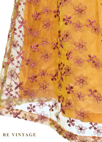 Sunset 暖橘色小碎花係肩帶迷你洋裝6