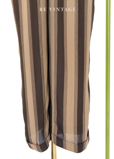 雙棕色線條連身褲18