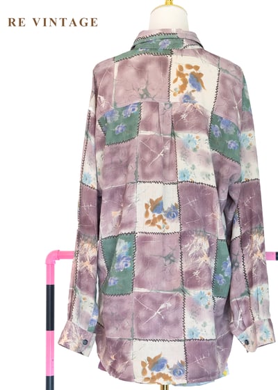 霧紫色拼貼詩襯衫10