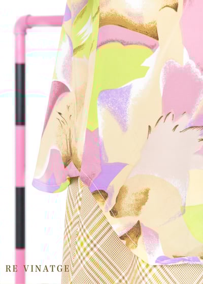 淡黃粉紅花夏日襯衫10