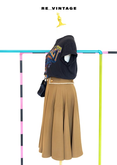 牛奶糖色刺繡小花及膝裙4