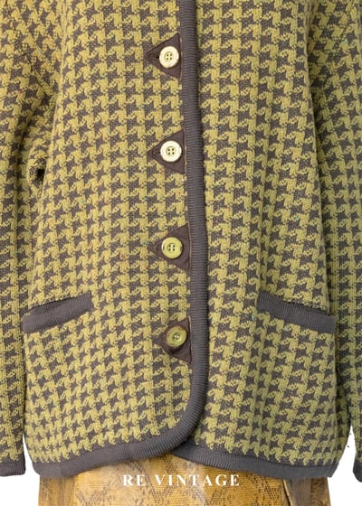 質感單品 - Lemon Yellow 千鳥格針織外套4