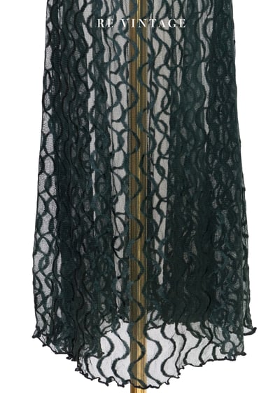 綠黑色波紋透膚美美長裙（23-30"）5