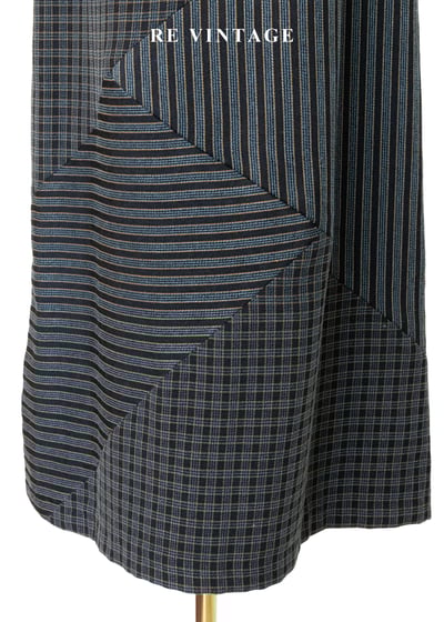 酷感錯位格紋拼接長裙（24"）4