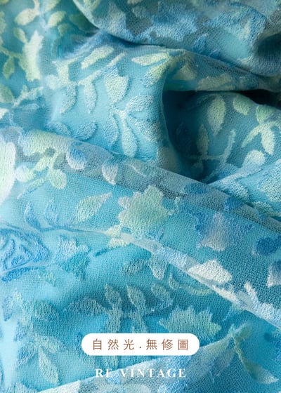 暈染湖水藍調玫瑰長裙（26"）12