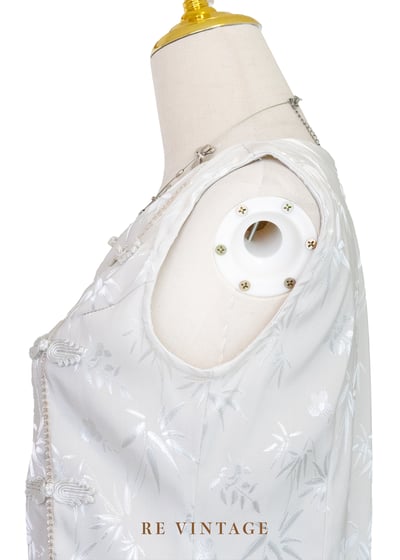 淺灰白月下竹影優雅背心8