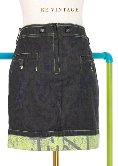 螢光小豹紋單寧小短裙7