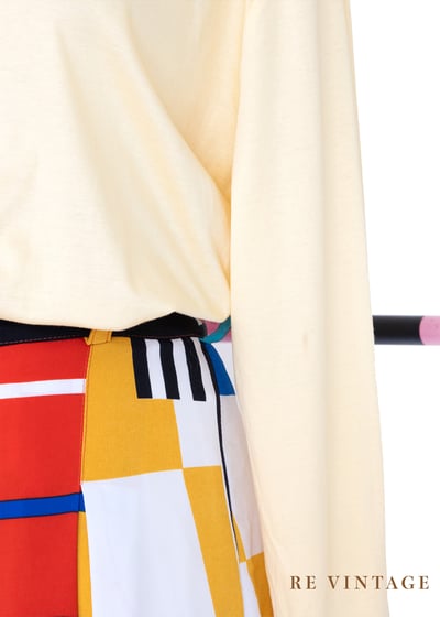 『歐洲寶物』氣質小花鵝黃色棉質上衣6