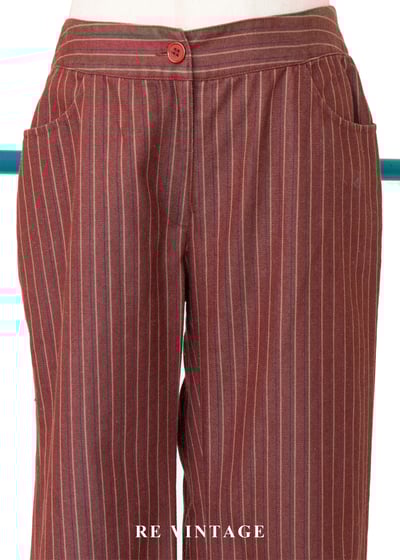 鐵鏽紅線條抽鬚長褲（26"）3