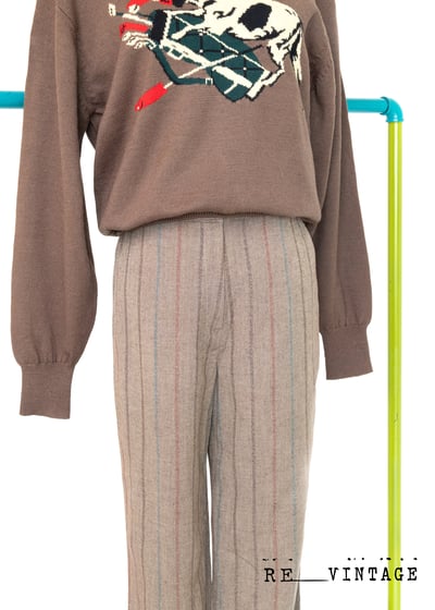 質感非常漂亮の彩色線條直筒褲5