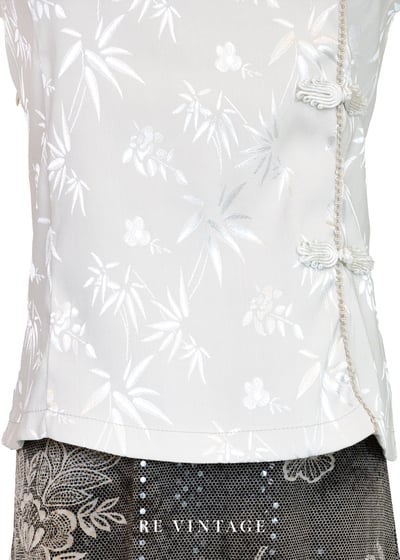 淺灰白月下竹影優雅背心4