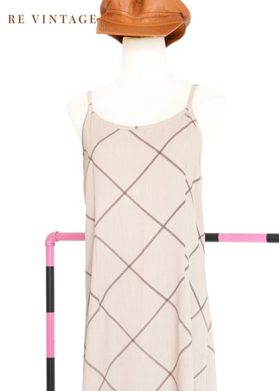 Boulder 菱格細肩帶長洋裝9