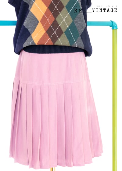 溫柔粉紅高腰百褶裙1