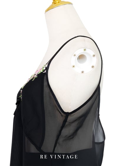 粉色玫瑰秘密黑紗細肩帶背心5