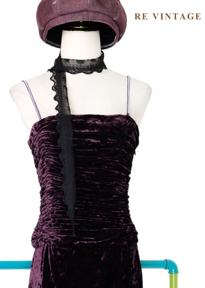 質感單品 - 優雅貴氣紫紅色抓皺絨布洋裝3