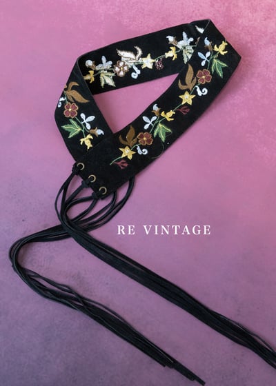 異國花園麂皮流蘇腰帶1