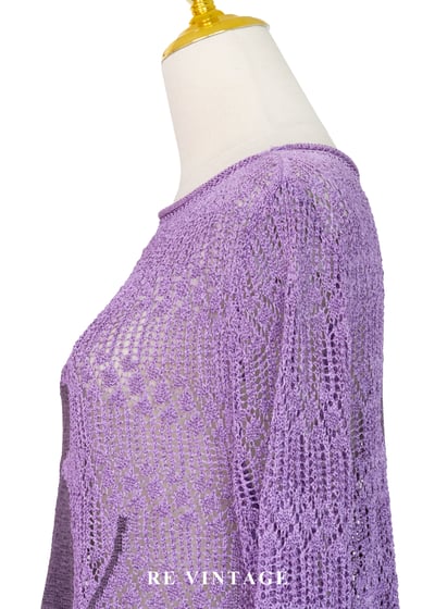 紫丁香針織剪影貓咪上衣9