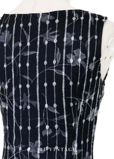 優雅花之線條流動節奏網紗長洋裝13