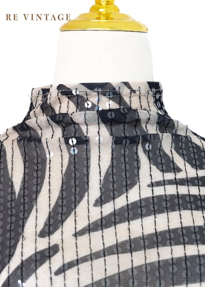 閃亮斑馬網紗上衣6