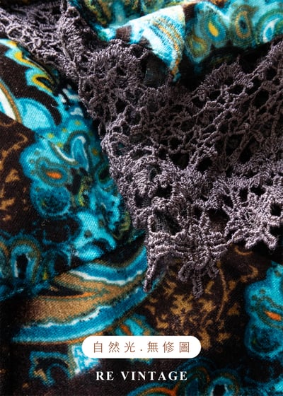 深夜寶石綠古董花紋美裙（27.5"）12