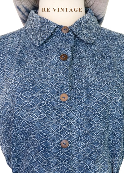 靛藍幾何紋理寬版上衣2