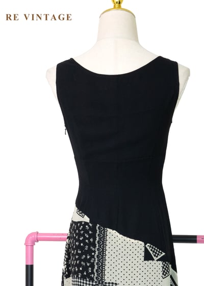 異時空拼接反骨黑色長洋裝12