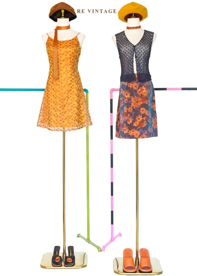 藍橘光澤鉤花編織背心2