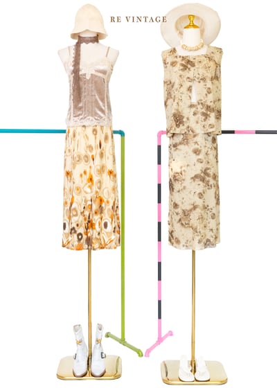 套裝背心 - 棕影花語舊夢背心2