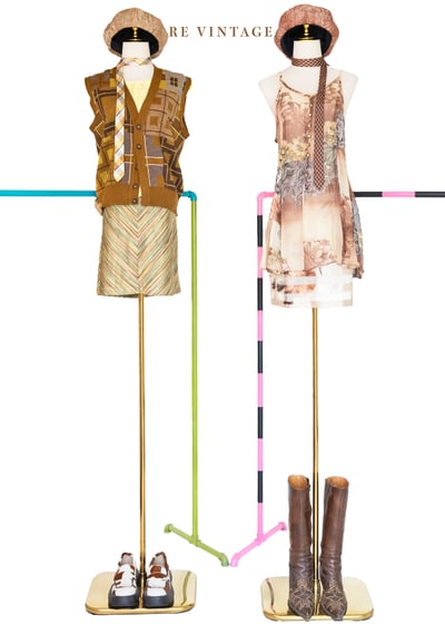 金黃色若隱若現小花短裙（27"）2