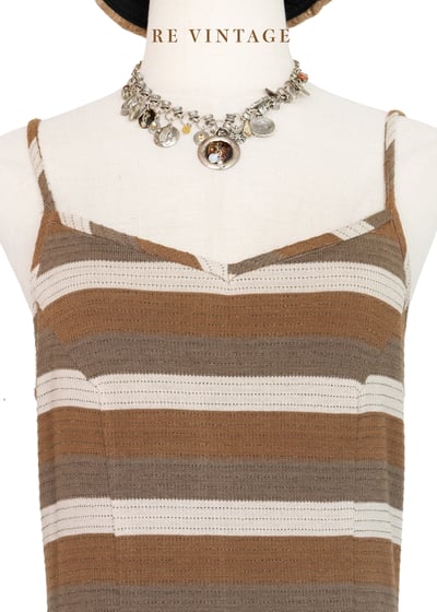 Cafe au lait 溫潤咖啡線條長洋裝7