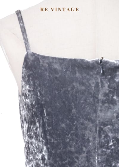 銀色月光系高級絨布細肩帶長洋裝12