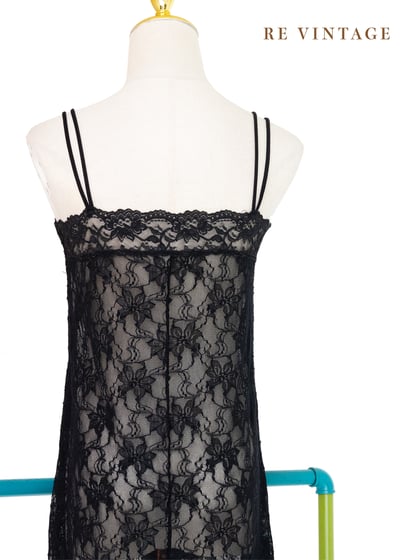 Black witch 黑玫瑰蕾絲透膚細肩帶洋裝10