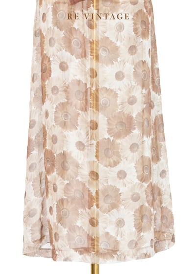 滿圖花花摩卡宗透膚雪紡長洋裝4