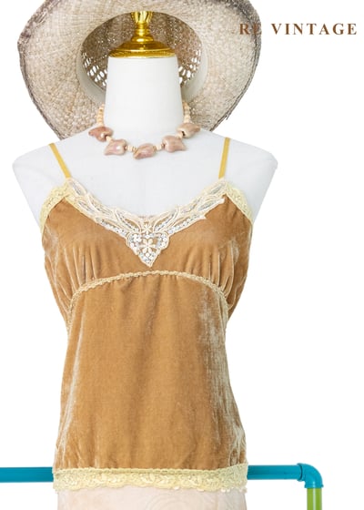 流金夢境 - 浪漫蕾絲花邊絨布小背心1