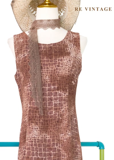 荒野豆沙棕色石牆紋理長洋裝3