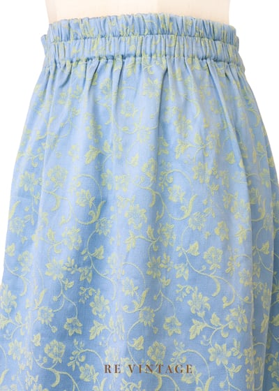 草地女孩天空藍嫩葉花朵長裙（24-35"）5