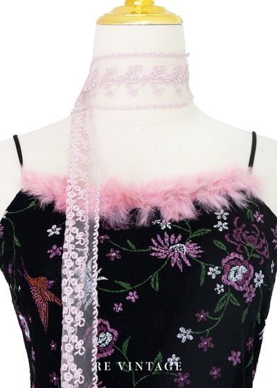 粉邊花鳥華麗少女細肩帶背心3