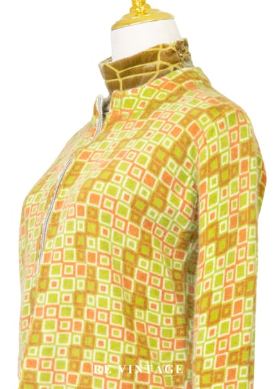 Geometric Spectrum 萊姆綠格紋毛衣外套9