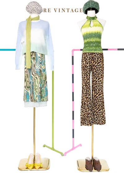 短毛絨布豹紋喇叭褲（27")2