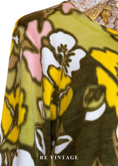 幻彩大花野性花園薄款針織毛衣5