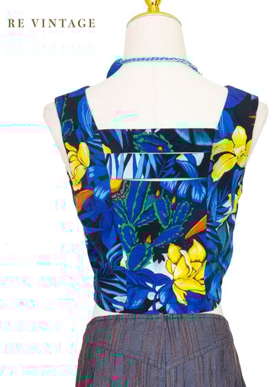 Jungle Whisper 繁葉間熱帶鳥兒短版背心8