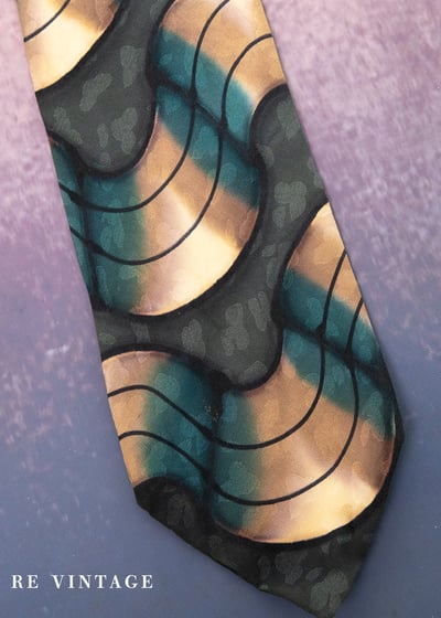 海地燈光折射抽象畫領帶4