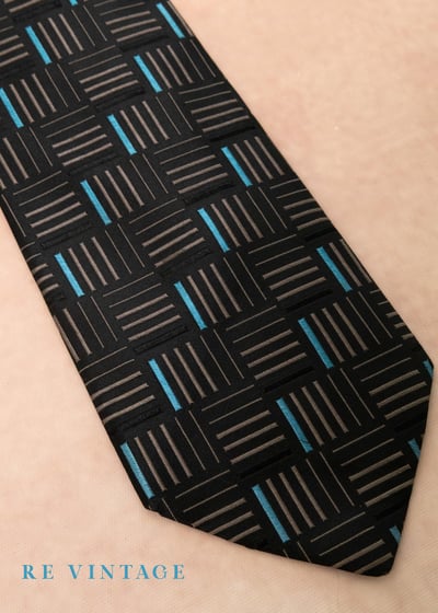 微光藍方格城市窗口領帶7